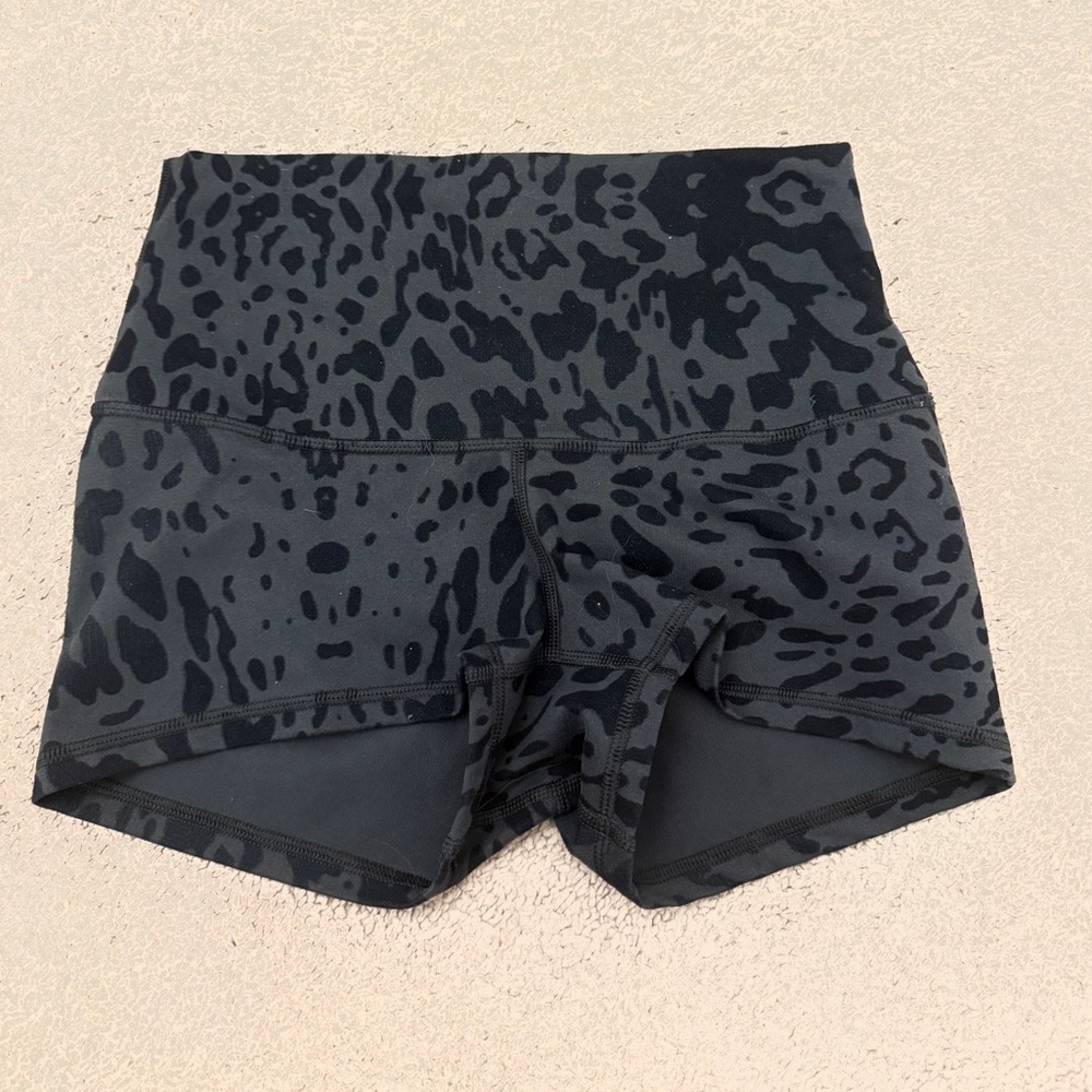 lululemon athletica Black Gray Patterned Athletic Shorts